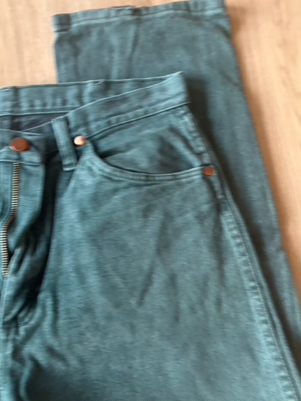 Vintage Wrangler Jeans Mens 33x32 Work Green Cowboy Western Workwear - Picture 3 of 8